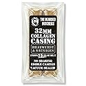 Bearded Butchers 32mm Fresh Edible Beef Collagen Casings (2-Pack) - Holds 25lbs of Meat - For Bratwurst, Italian Sausage & Chorizo - Vacuum Sealed
