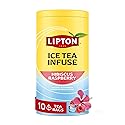 Lipton Ice Tea Infuse Hibiscus Raspberry Cold Brew Tea Bags 10-Count - Brews in Cold Water in Just 5 Minutes for 16 oz Water Bottles - Real Fruit