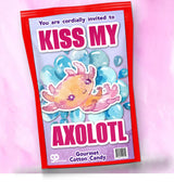 Kiss My Axolotl Gourmet Cotton Candy - Gag Christmas Gifts for Adults and Teens - Gourmet Cotton Candy for the Holidays - Stocking Stuffers and White