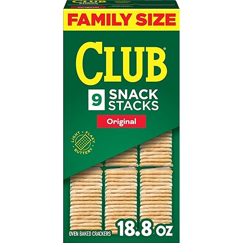 Club Snack Stacks Crackers, Lunch Snacks, Family Size, Original, 18.8oz Box (9 Stacks)