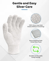 Evridwear Silver Polishing Gloves Polish Cleaning Glove Mitt for Sterling Silver Brass (L/XL)