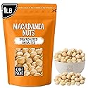 Oh! Nuts Macadamia Nuts - 1 lb - Dry Roasted Unsalted Macadamia Nuts - Oven Roasted - No Oil - Packed in New York Zip-Seal Bag for Exceptional