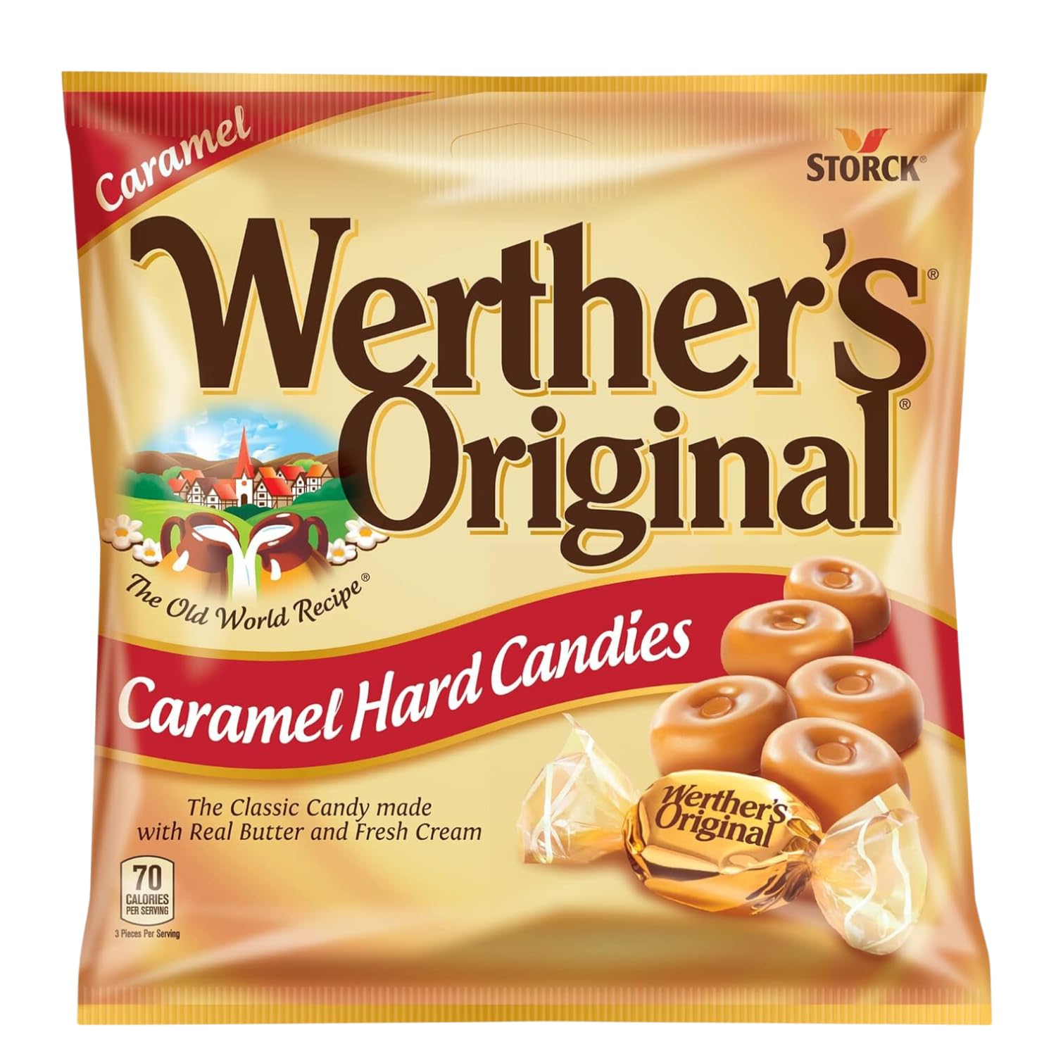Caramel Candy 4 Pack (All 2.65oz - Original, Apple, Coffee, Creamy) with 2 Gosutoys Stickers