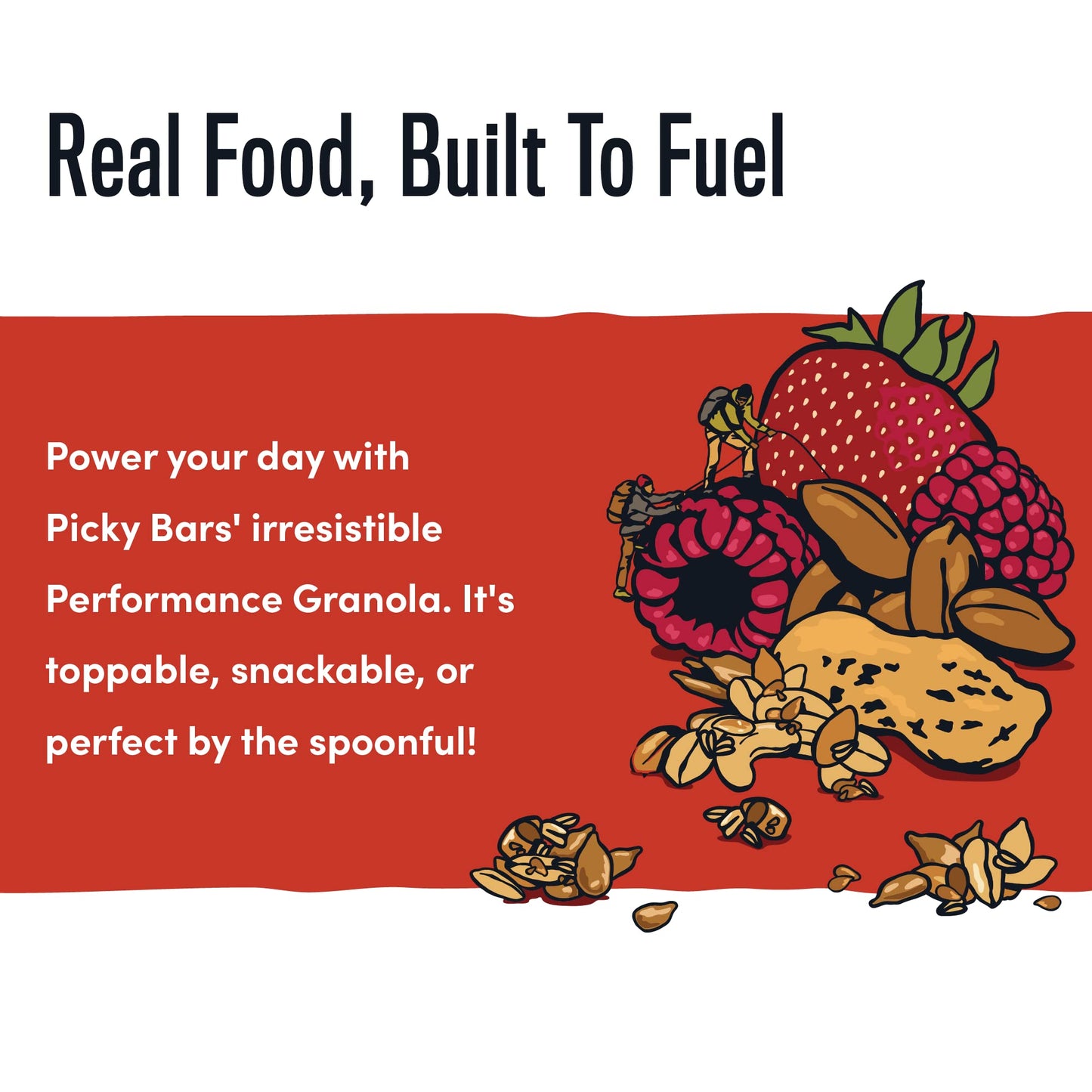 Picky Bars Performance Protein Granola, Gluten Free, Non-GMO, Non-Dairy, PB&J All Day, 10.6 Oz Bag (10 Servings)