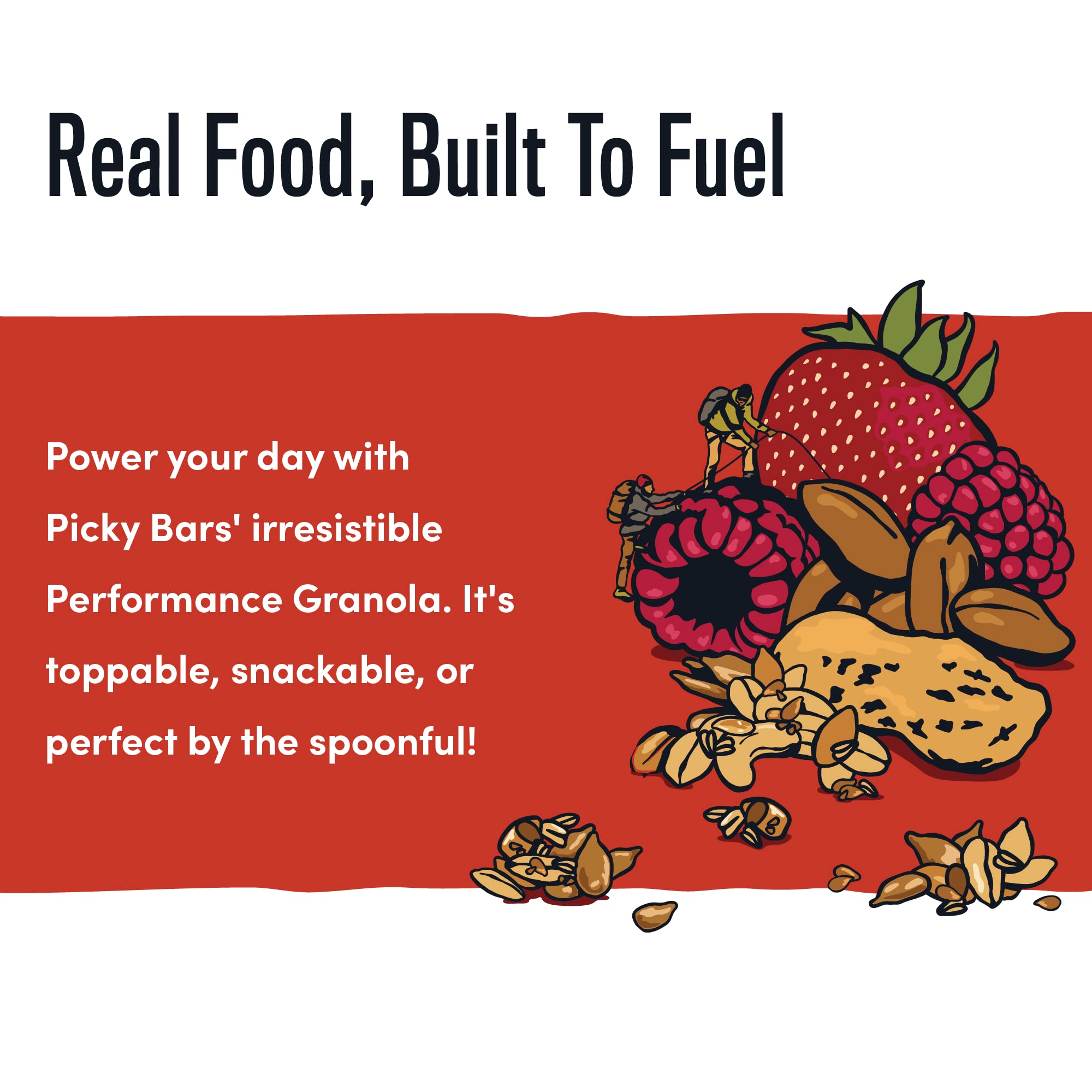 Picky Bars Performance Protein Granola, Gluten Free, Non-GMO, Non-Dairy, PB&J All Day, 10.6 Oz Bag (10 Servings)