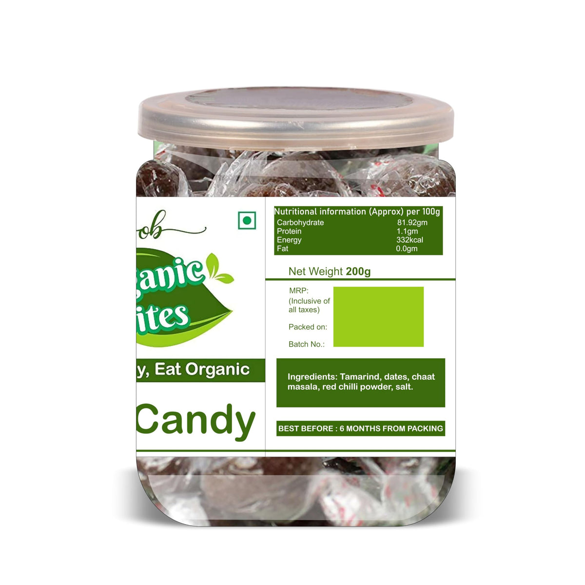 ORGANIC BITES Imli Candy 500 Gram Airtight Container