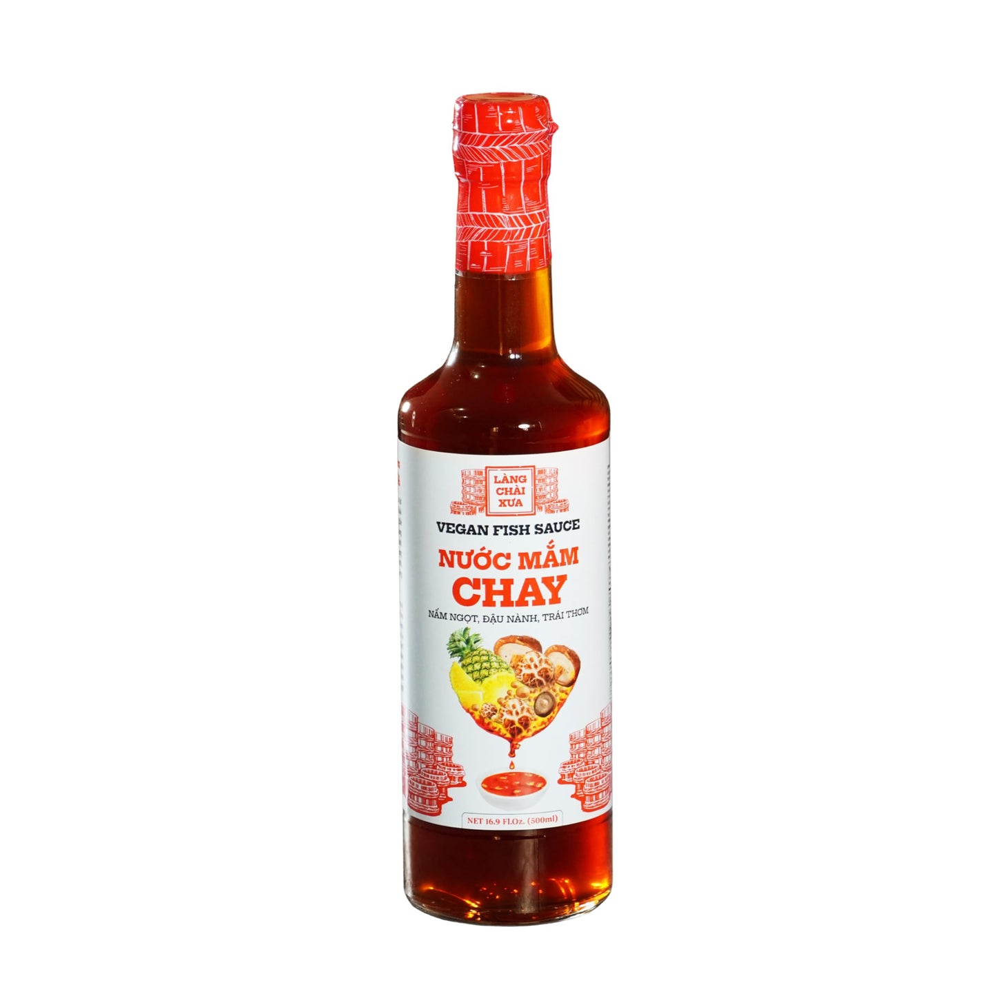Làng Chài X?a Premium Vietnamese Vegan Fish Sauce - Authentic and Flavorful Marinades and Sauces for Grilling, Dipping, and Cooking (500ml)