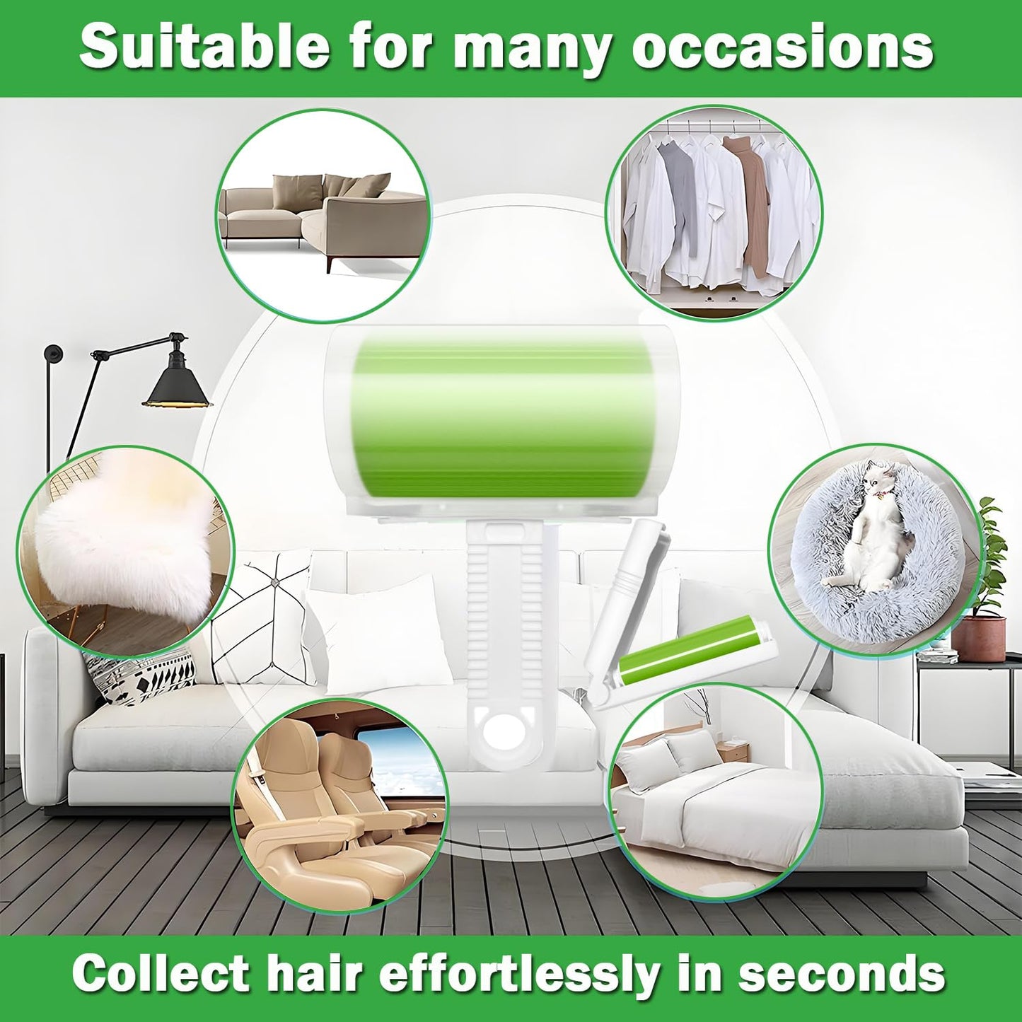 Reusable Washable Lint Roller 5 Pack, Sticky Travel Lint Roller, Portable Compact Pet Hair Remover Cleaner with Cover for Clothes, Pet Hairs