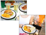 Auto-plaza 24x 9.7 Inch Heavy Duty Reusable Plastic Plate Holders Woven Plate Holder for Kitchen Outdoor Picnic (Black)