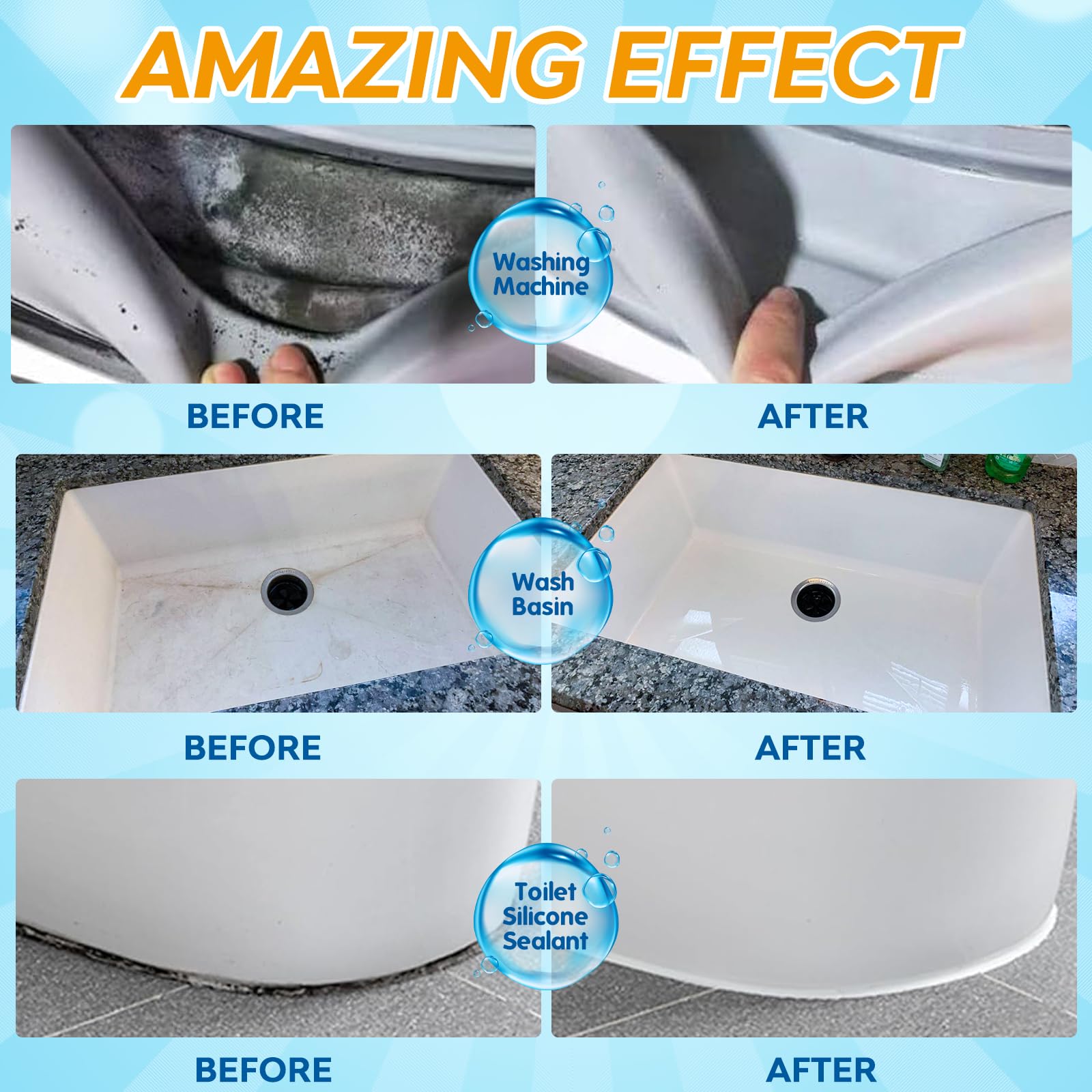 Mold Stain Remover Gel,Washing Machine Cleaner Front Load Washer Gasket Mold Remover Home Stain Cleaner Cleaning Gel for Grout Caulk, Bathroom