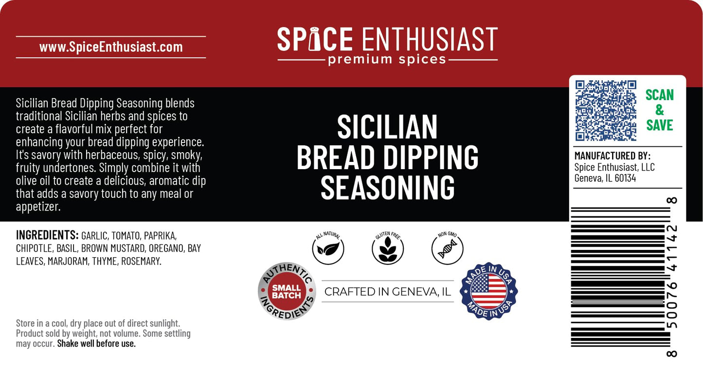 Spice Enthusiast Sicilian Bread Dipping Seasoning - 3.5 oz