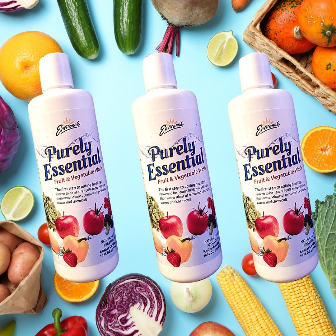 Environne Purely Essential Fruit & Vegetable Wash, Natural Produce Cleaner, 16 Fl Oz