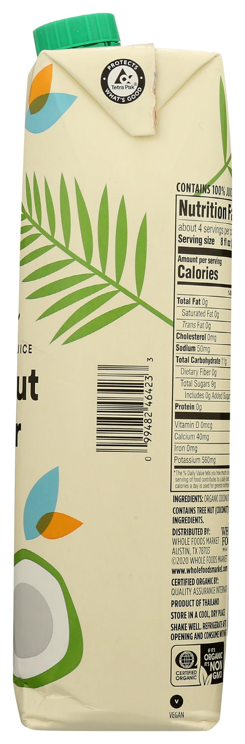 365 by Whole Foods Market, Organic Coconut Water, 100% Pulp-Free Juice, 33.8 Fl Oz