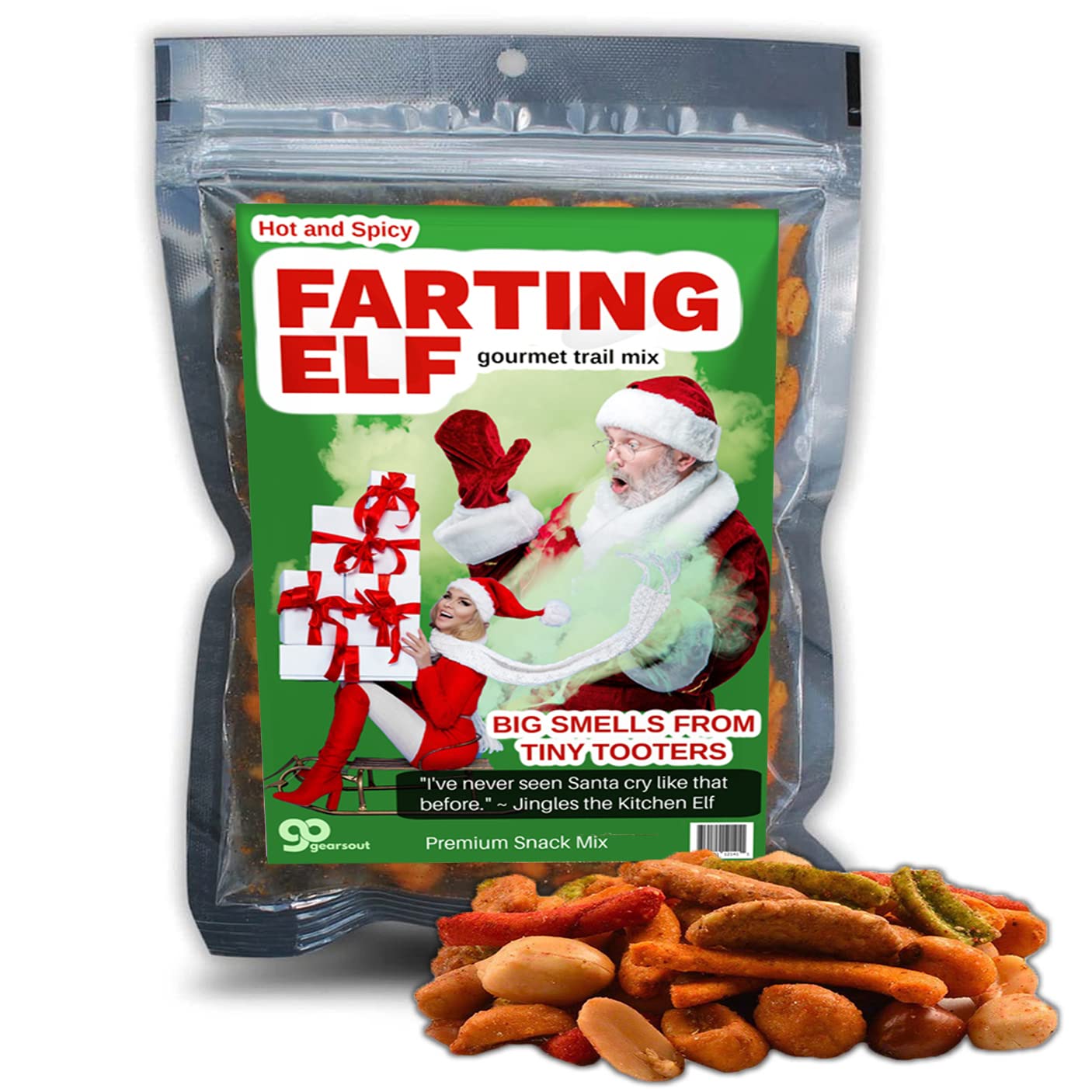 Farting Elf Gourmet Trail Mix - Christmas Gag Gifts Adults Funny Secret Santa Gifts for Adults Mens Food Gift, Elf Gifts for Men Christmas Wish
