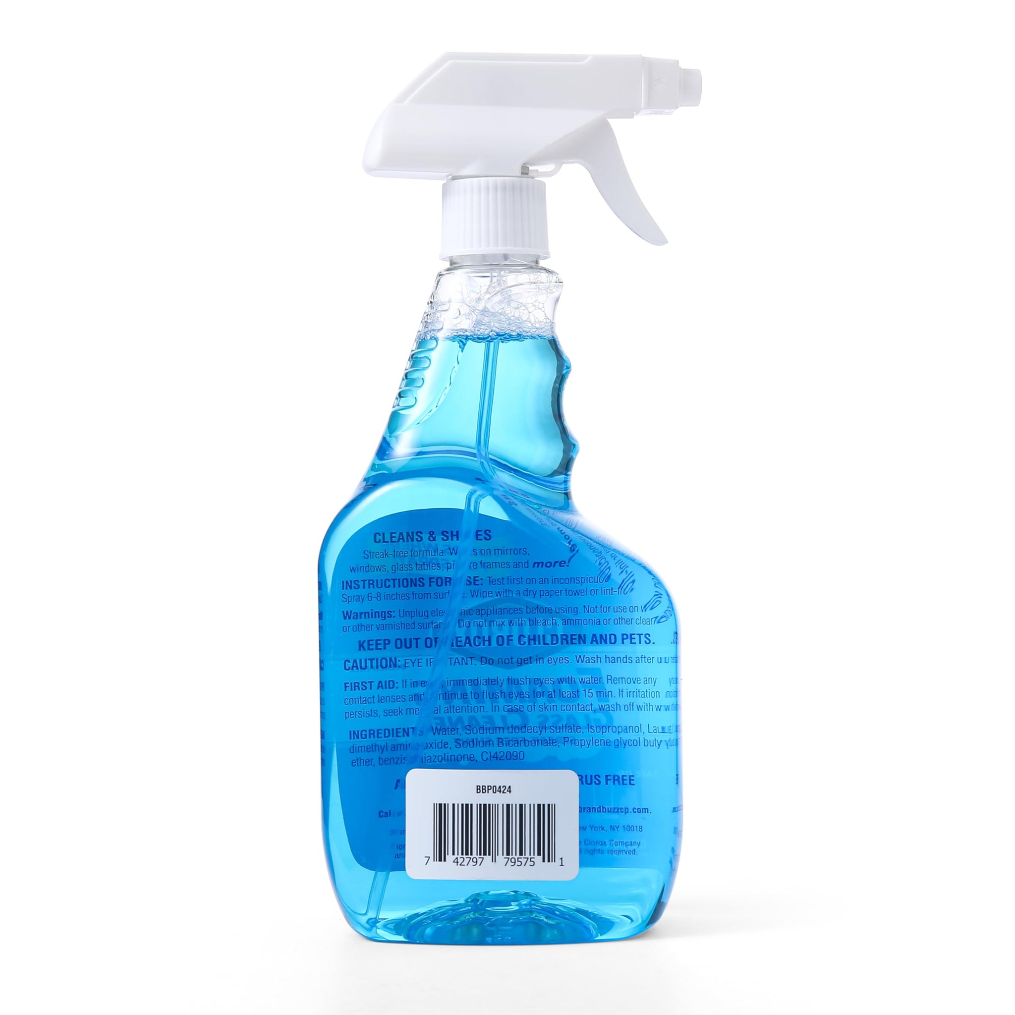 Clorox Foaming Glass Cleaner Trigger Spray, Streak Free No Drip Formula for Windows, Mirrors, and Glass Surfaces, All Purpose Household Cleaning Spray