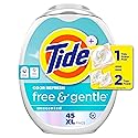 Tide PODS Free and Gentle Odor Refresh Laundry Detergent Packs, 45 Count, Hypoallergenic Laundry Detergent Pods