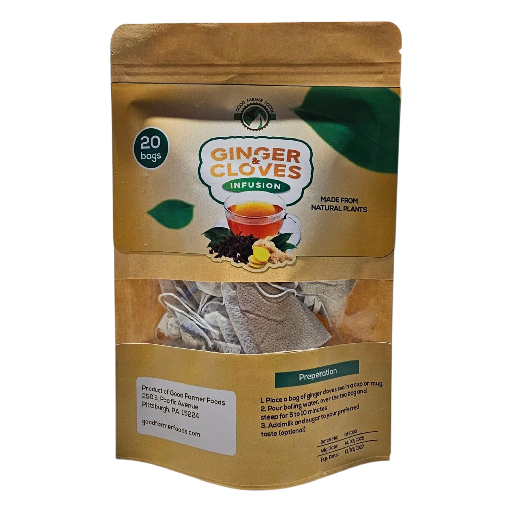Good Farmer Foods Ginger And Cloves All Natural Herbal Tea 20 count
