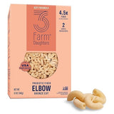 Three Farm Daughters High Fiber Elbow Macaroni Pasta Pack, Low GI, Non GMO Elbow Pasta Noodles, Low Net Carb, Made in the USA, 12 oz. (1 Pack)