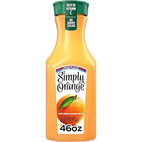 Simply Orange Medium Pulp Orange Juice with Calcium and Vitamin D Bottle, 46 fl oz