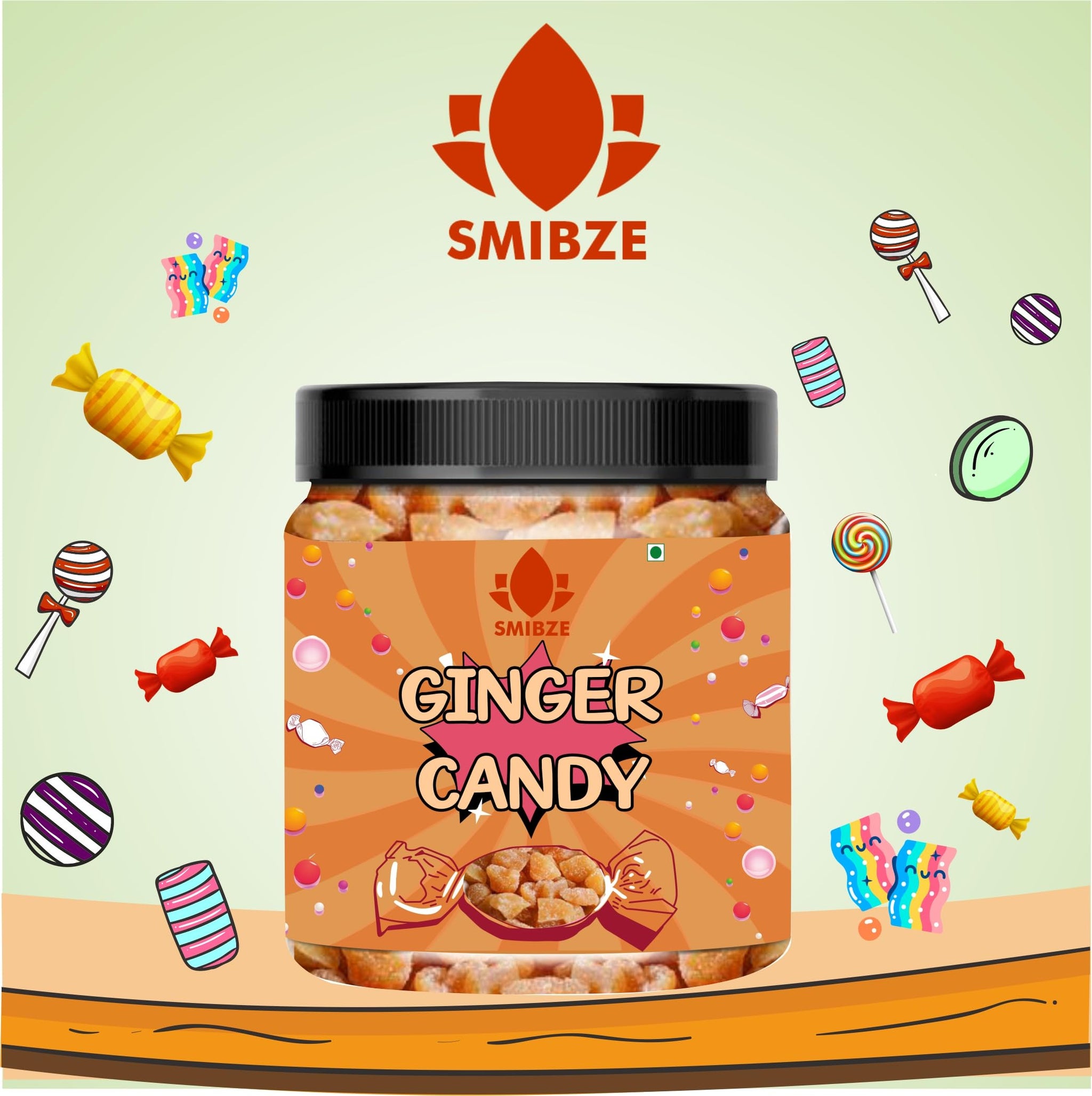 SMIBZE Natural Ginger Candy 100 GM (Pack of 1) SMIBZE