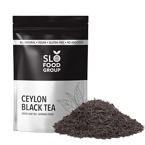 Slofoodgroup Ceylon Black Tea - Loose Leaf Black Tea from Sri Lanka - Pekoe Grade Tea Leaf (12 OZ)…