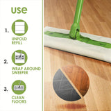 NatureZway Bamboo Floor Wipes|20 Wipes|Natural Bamboo Rayon|Soft and Durable|Works on Wood,Laminate,Tile|Compatible with Most Floor Cleaning