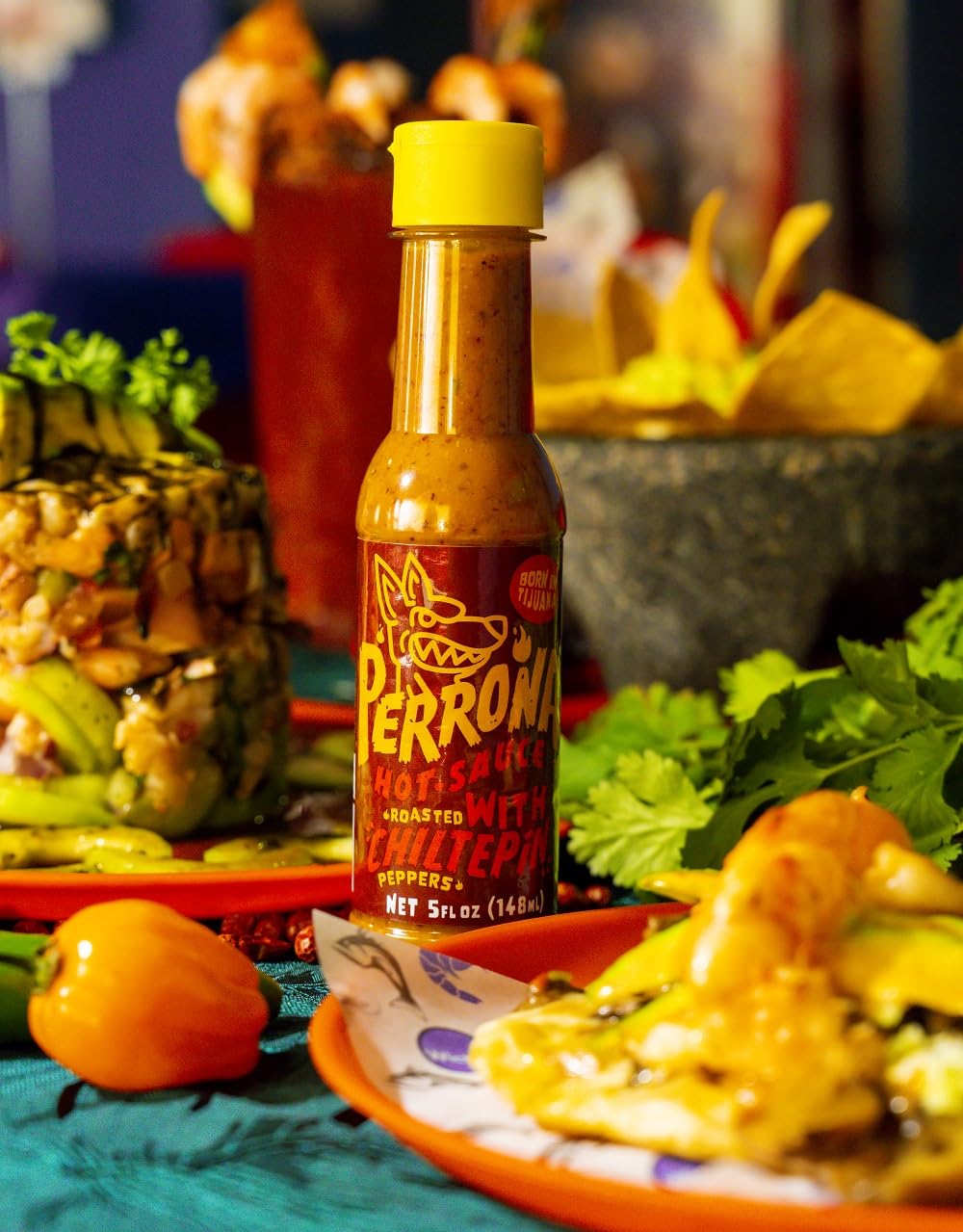 La Perrona Roasted Chiltepin Hot Sauce 5 Ounce Bottle | Tatemada Chiltepin Pepper Salsa Picante | Extra Spicy | Handmade | 3 Pack