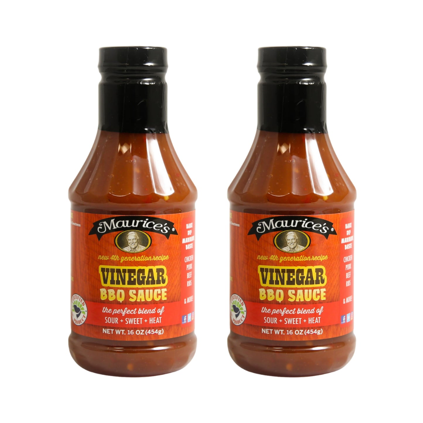 Maurice’s Gourmet Blend Vinegar BBQ Sauce - Sweet & Savoury Carolina with Smoke - Authentic Southern Carolina Barbeque Dressing- Apple Cider Vinegar