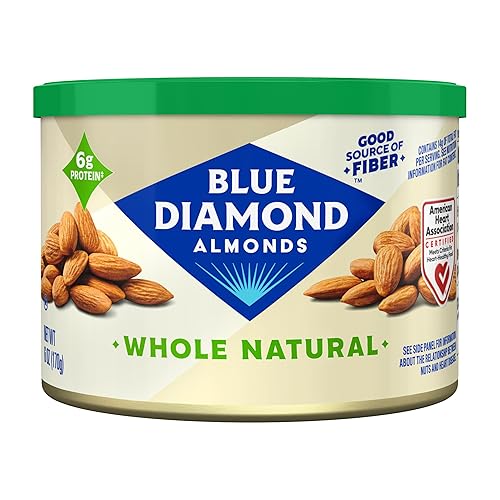 Blue Diamond Almonds, Whole Natural Raw Snack Nuts, GMO-Free, Protein, Fiber, No Artificial Colors or Flavors, No Gluten Ingredients, Smart Snacking