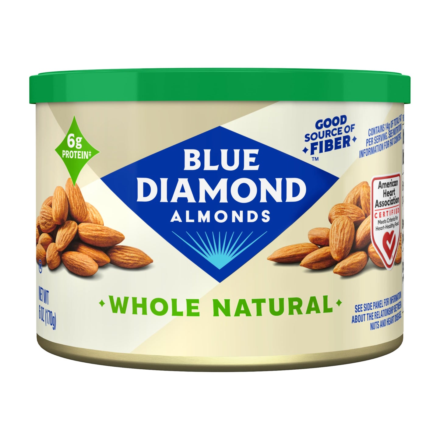 Blue Diamond Almonds, Whole Natural Raw Snack Nuts, GMO-Free, Protein, Fiber, No Artificial Colors or Flavors, No Gluten Ingredients, Smart Snacking
