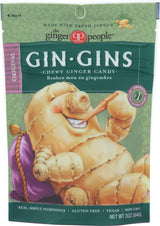 GIN GINS Original Ginger Chews by The Ginger People - Individually Wrapped Healthy Candy - 3 oz Bag - Pack of 24
