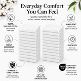 24 Pack Washcloths, 12x12 Lightweight Cleaning Towels, 100% Ring Spun Cotton, Bulk Utility Rags for Kitchen, Cleaning, Workshop, Garage, Reuseable