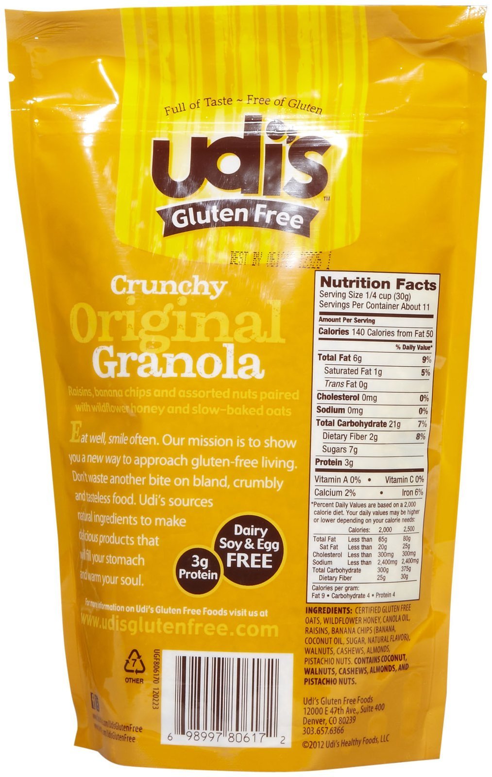 Udi's Gluten Free Granola - Original - 12 oz