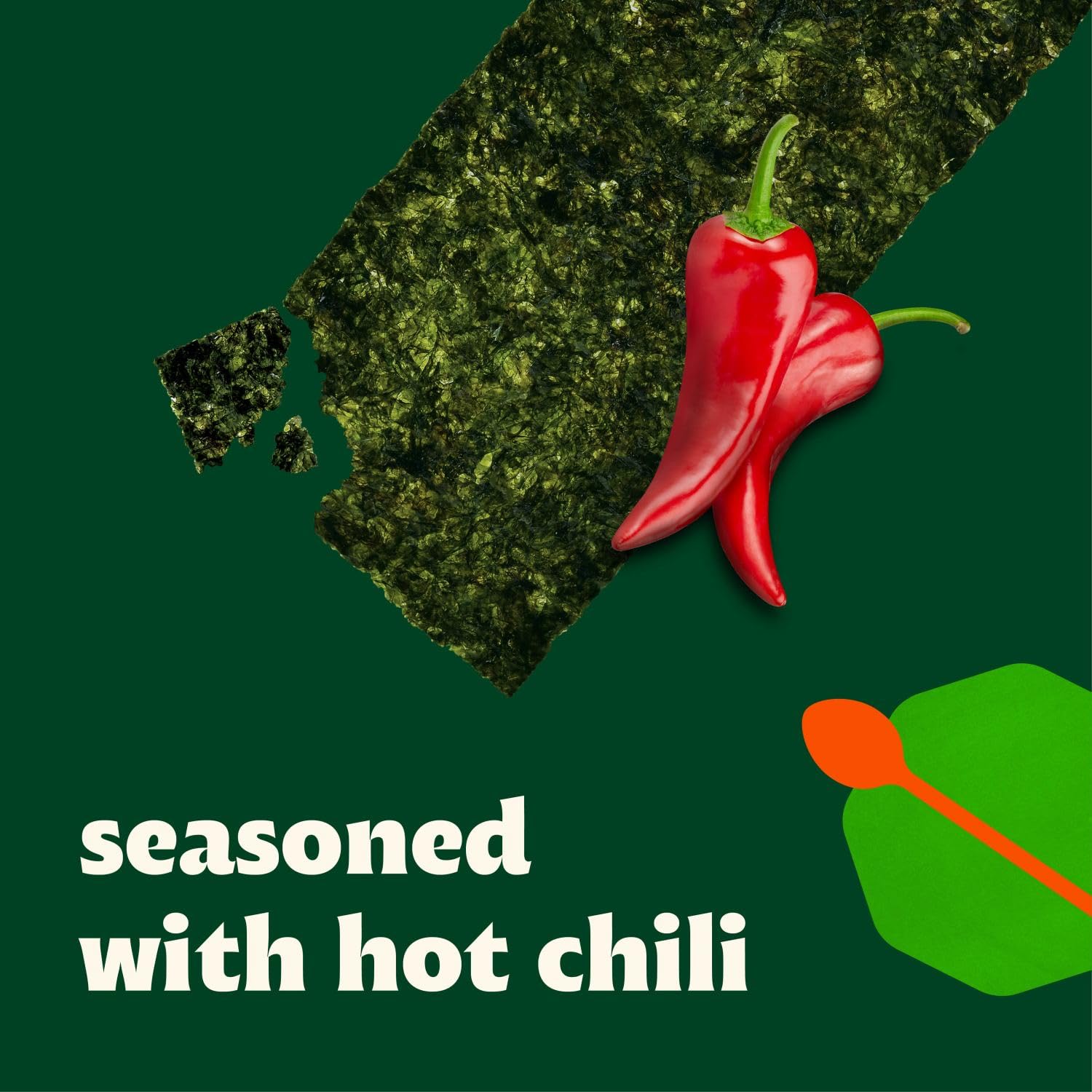 Bibigo Seaweed Crisps, Hot Chili, 0.14 Ounce (Pack of 1)