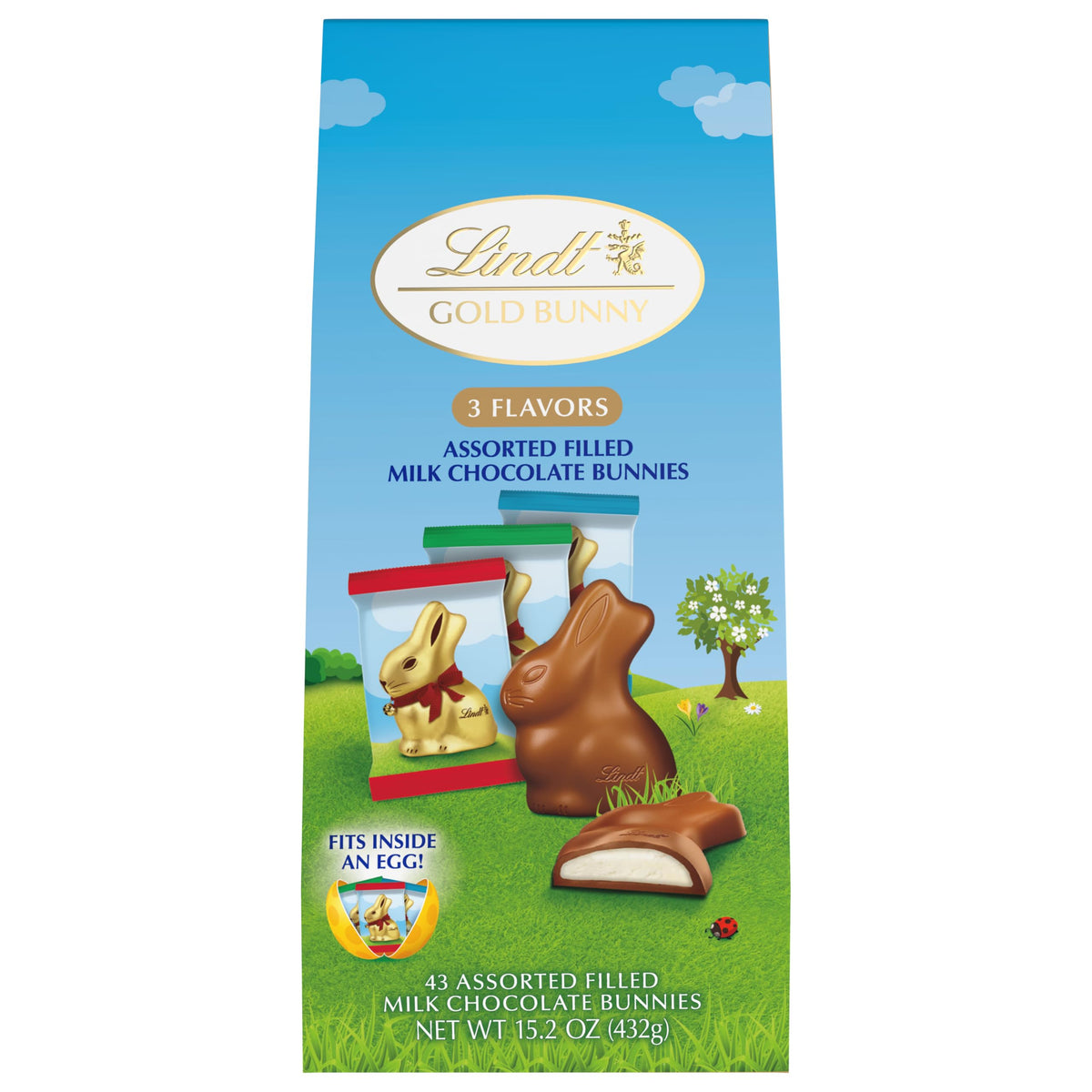 Lindt GOLD BUNNY Assorted Milk Chocolate Candy Bunnies, 43 Pc, 15.2 oz. Bag