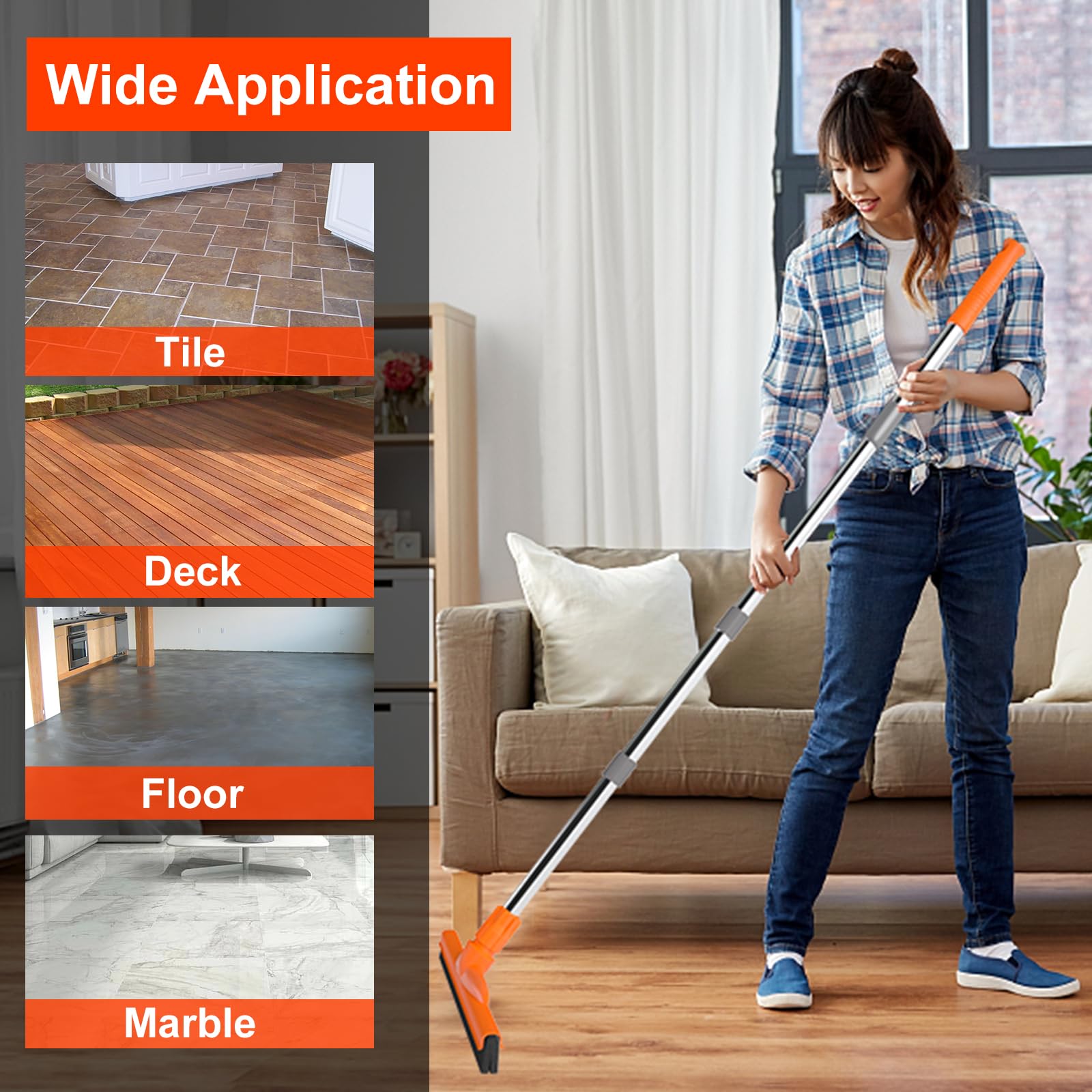 EVA Foam Floor Squeegee,Floor Broom Scrubber for Garage,Swimming Pool & Bathroom Water Clean