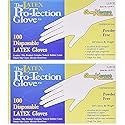 Comfitwear Disposable Latex Gloves - 200 Pack Large, Strong & Safe for Food Preparation - Powder Free, High Anti-Tear Properties with Beaded Cuff
