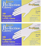 Comfitwear Disposable Latex Gloves - 200 Pack Large, Strong & Safe for Food Preparation - Powder Free, High Anti-Tear Properties with Beaded Cuff