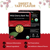Buddha Teas - Organic Wild Cherry Bark Tea - Herbal Tea - For Health & Wellbeing - Supports Respiratory & Digestive Health - Clean Ingredients