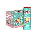Alani Nu JUICY PEACH, Sugar Free, Low Calorie Energy Drinks, 200mg Caffeine, Biotin, B Vitamins, Zero Sugar, 10 Calories, 12 Fl Oz Cans, 12 Pack