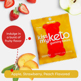 Kiss My Keto Sugar Free Gummy Bears, 12-Pack - Satisfy Cravings while Staying in Ketosis - High Fiber, 3g Net Carbs, Non-GMO & No Gluten - Fruity