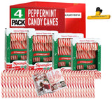 CANDY CANES (4 PACK SPANGLER CANDY CANES) | Spangler Peppermint Candy Canes | 48 - Individually Wrapped Candy Canes | SameDay Shippers Branded