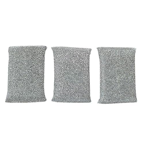 kela Sparkle sponges Pulito 3 Pieces of Polyester in Silver, 12.5 x 8 x 2.5 cm