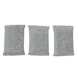kela Sparkle sponges Pulito 3 Pieces of Polyester in Silver, 12.5 x 8 x 2.5 cm
