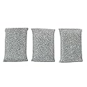 kela Sparkle sponges Pulito 3 Pieces of Polyester in Silver, 12.5 x 8 x 2.5 cm