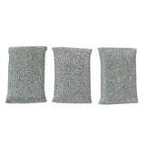 kela Sparkle sponges Pulito 3 Pieces of Polyester in Silver, 12.5 x 8 x 2.5 cm