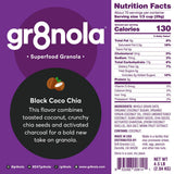 gr8nola BLACK COCO (CHARCOAL) CHIA - Healthy, Low Sugar, Vegan Bulk Granola Cereal - Made with Superfoods Chia Seeds & Activated Charcoal, Soy Free