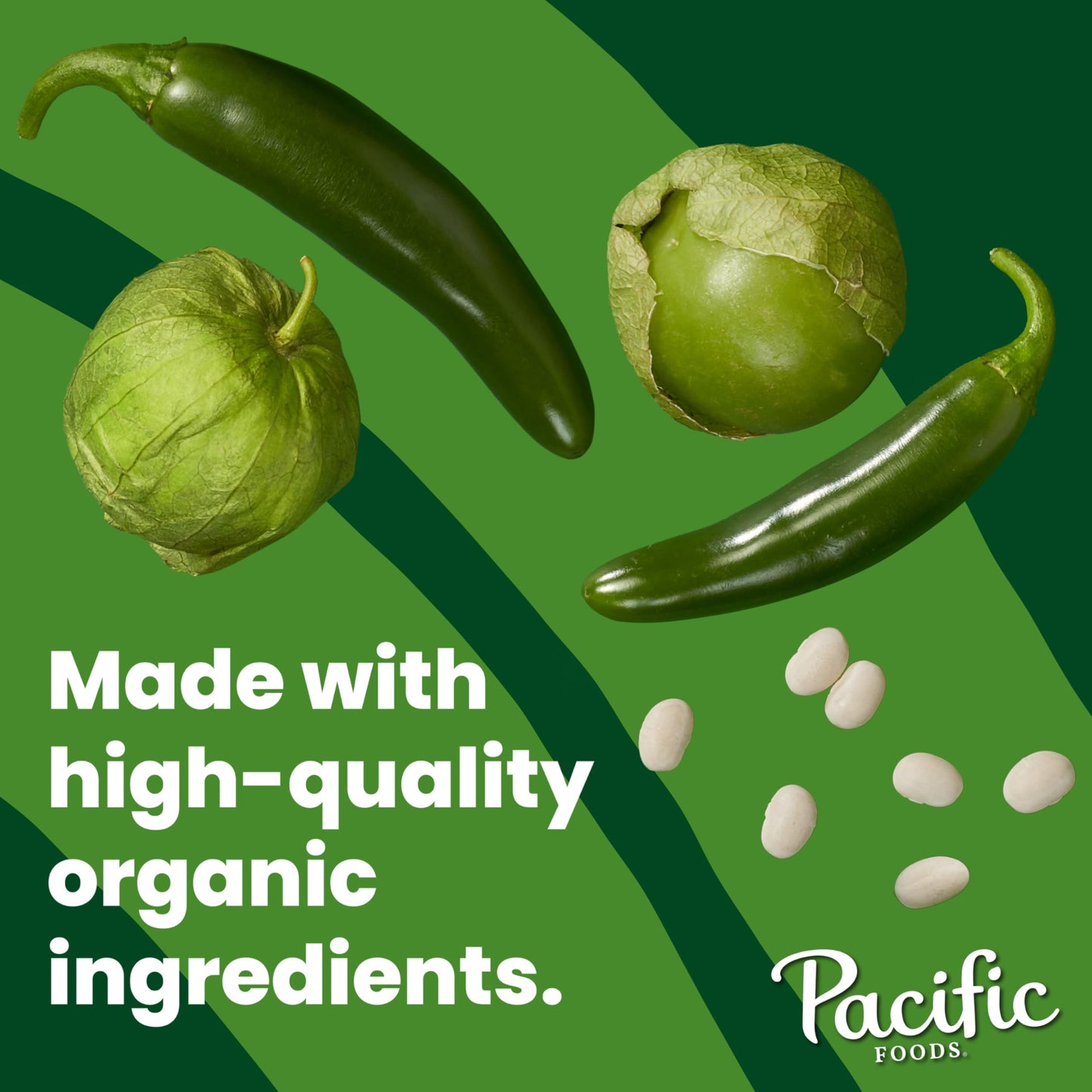 Pacific Foods Organic White Bean Verde Chili, Plant Based, 16.5 oz Can