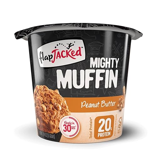 FlapJacked Mighty Muffins, Gluten-Free Peanut Butter, 12 Count (FID27470)
