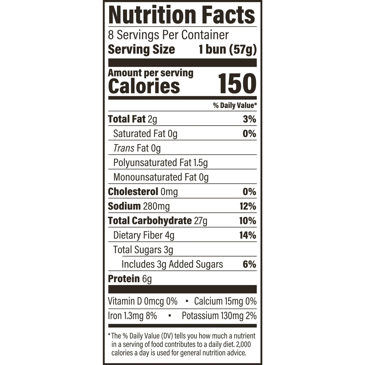 Arnold Whole Wheat Buns, 8 count, (2.0 oz each), Hamburger Buns, 16 oz Bag